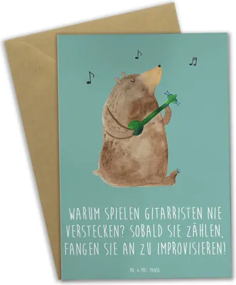 Produktbild von Mr. & Mrs. Panda Grußkarte Gitarre Improvisation - Meeresbrise - Geschenk, Lernen, osterkarten, Akustik, Grußkarten, Musik, Instrument, einladungskarten, Musiker, Liebe