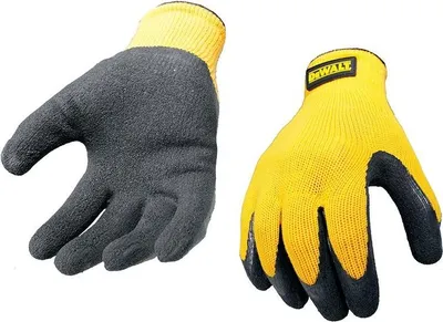 Obrázok produktu pre Žlté latexové rukavice DeWALT s pleteným chrbtom - veľké TK7455 (veľké) (viacfarebné)