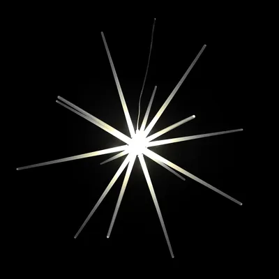 Produktbild von 3D LED Stern zum Hängen Weihnachtsbeleuchtung DIA 51cm Außen Batterie