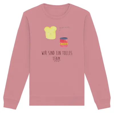Produktbild von Mr. & Mrs. Panda Rundhals Sweatshirt Toast Marmelade Größe S - Canyon Pink - Geschenk, Süß, Toastbrot, Pulli, Brot, Pullover, Sweater, Bio Baumwoll, Lustige Sprüche