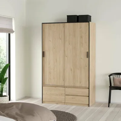 Produktbild von Großer Mehrzweckschrank Bedollo, Multifunktionale Möbel, Schuhschrank, Besenschrank, 121x60 h200 cm, Eiche