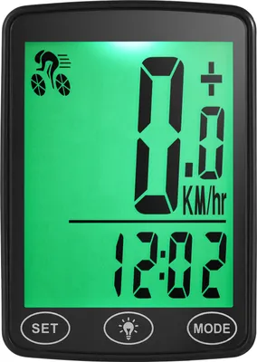 Obrázek produktu pro Vodotěsný cyklistický počítač s LED podsvícením, rychloměrem, počítadlem kilometrů, počítadlem kalorií a ukazatelem teploty