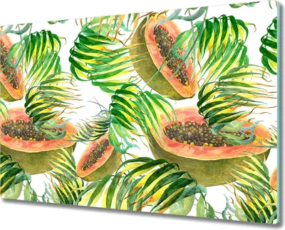Produktbild von Glas-Herdabdeckplatte Glaskeramikfeldabdeckung Spritzschutz - 80x52 cm - Tropische Exotisches