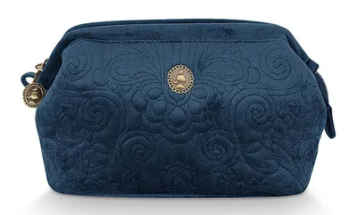 Produktbild von Pip Studio Kulturbeutel Cosmetic Purse Velvet Quilted Days Blue dunkelblau