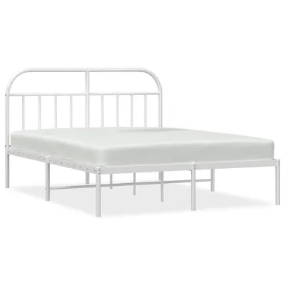 Immagine prodotto di vidaXL Struttura letto con testiera in metallo bianco 140x200 cm