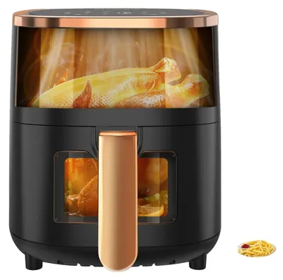 Obrázek produktu pro Fritéza na horký vzduch, design s dvojitým okénkem, osm programů, černá