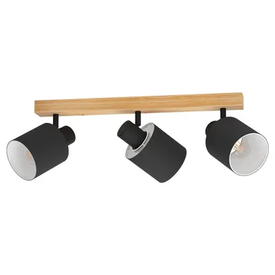 Immagine prodotto di Eglo 99491 BATALLAS E27 tripla plafoniera 480x50mm Marrone Nero Bianco