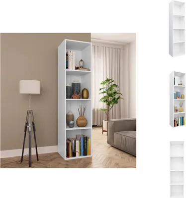 Obrázok produktu pre vidaXL Regál/TV skrinka biela 36×30×143 cm Materiál na báze dreva - Regály a knižnice