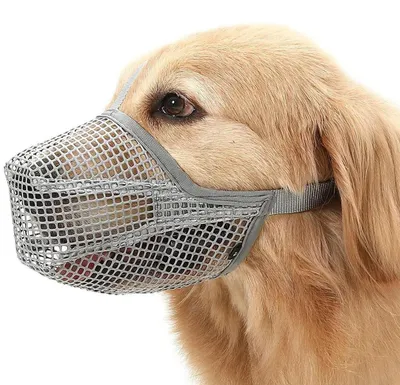 Immagine prodotto di Museruola per cani, regolabile, traspirante, morbida, grigia, taglia S