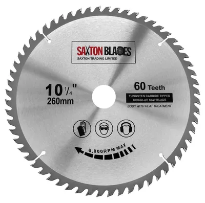 Kreissägeblatt 260 mm, 60 Zähne, 30 mm Bohrung, TCT