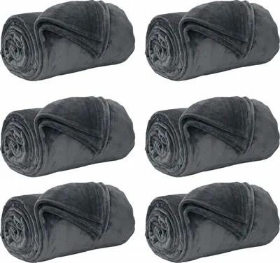 Produktbild von vidaXL Wohndecken 6 pcs Dunkelgrau 240 x 270 cm Fleece