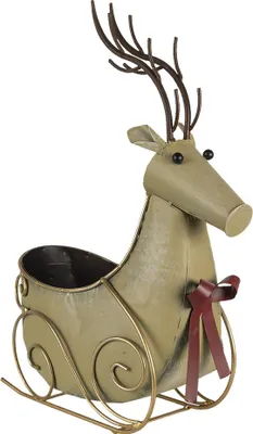 Produktbild von Clayre & Eef Aufbewahrungskorb Rentier 33x17x44 cm Goldfarbig Eisen