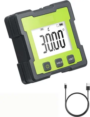 Obrázok produktu pre Magnetické uhlomer s LCD displejom, zelené, vodotesné