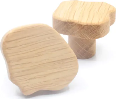 Produktbild von Möbelknopf Eiche massiv Holzknopf Ø 40mm Schrankknopf Holzknauf Knopf