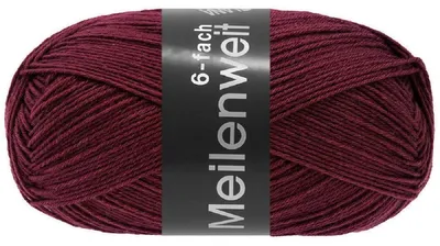Produktbild von Lana Grossa MEILENWEIT 150 g UNI 6-fach Sockenwolle die perfekte Wahl für warme und langlebige Socken 390 m Farbe 9680 - Bordeaux