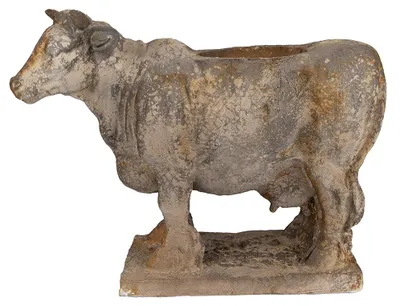 Image de Clayre & Eef Pot de fleurs Vache 36x15x28 cm Gris Matériau céramique