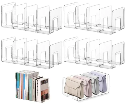 Produktbild von Omgoods – Transparente Trennwände für Regale – Set mit 4 Acryl-Organisatoren für Kleidung