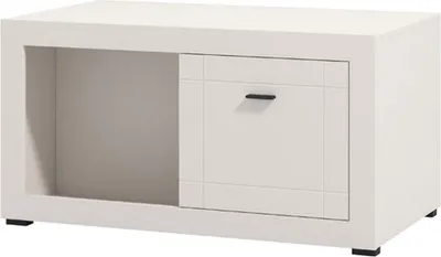 Image de Vervio - Table Basse, 101x58x54h cm Blanc, 3 Compartiments