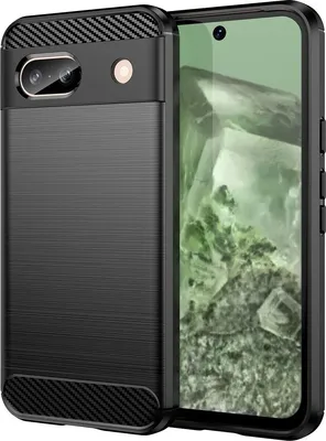 Produktbild von Mobigear Brushed Slim  Google Pixel 8a Hülle Flexibles TPU Backcover - Schwarz