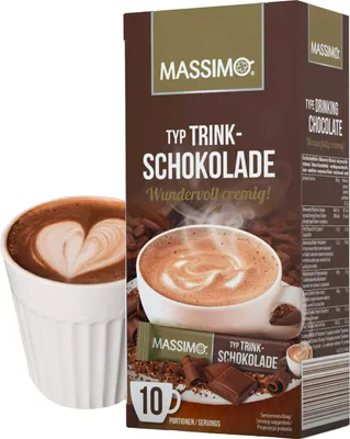 Produktbild von MASSIMO Feine Trinkschokolade 10 Sticks x 25g - Premium heiße Schokolade