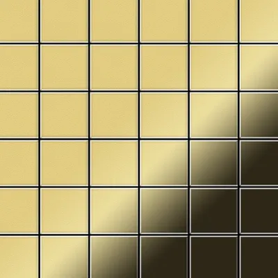 Produktbild von Mosaik Fliese massiv Metall Messing gewalzt gold 1,6mm stark Cinquanta-BM