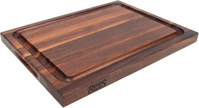 Imagen del producto de Tabla de cortar de madera Silecomplaza con ranura para recoger líquidos, tamaño XXL: 51 x 38 x 4 cm. Tabla para cortar