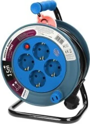 Produktbild von Kabeltrommel 4‑fach – 15 m H05VV‑F 3G1 MM
