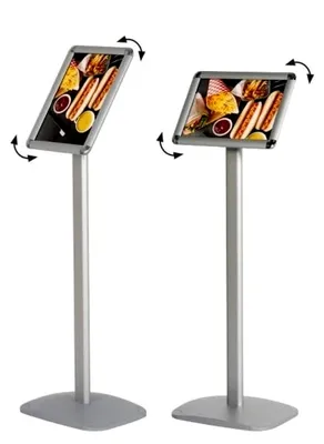 Produktbild von Infoständer im Format DIN A4 (210x297 mm), Aluminium Plakatständer, Infohalter für Quer- und Hochformat, Präsentationsständer