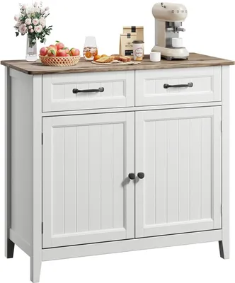Produktbild von Bealife AP30 Küchenschrank, Kommode mit 2 Schubladen und 2 Türen, Sideboard Küchenbuffet mit Arbeitsplatten für Küche, Wohnzimmer, Flur und Esszimmer
