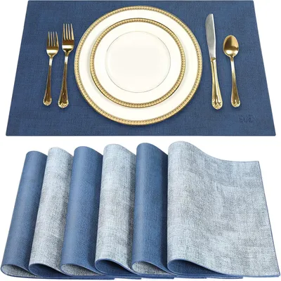 Productafbeelding van Placemat 43x31 cm, 6 stuks, Polyurethanfaux leer, hittebestendig, voor keuken