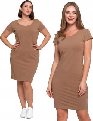 Produktbild von Sommerkleid - Damenkleid Größe M - Kleid beige - Tunikakleid - Tubenkleid