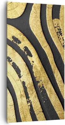 Produktbild von Bild auf Leinwand - Leinwandbild - Einteilig - Abstraktion dreidimensional Gold - 65x120cm - Wand Bild - Wanddeko - Wandbilder - Leinwanddruck - Bilder - Wanddekoration - Leinwand bilder PA65x120-4461