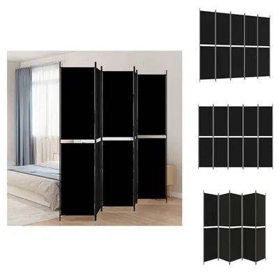 Obrázok produktu pre vidaXL 5-dielny paraván čierny 250x220 cm látka - deliaca stena