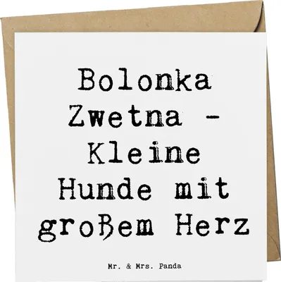 Produktbild von Mr. & Mrs. Panda Grußkarte Spruch Bolonka Zwetna Herz - Weiß - Geschenk, Klappkarte, Hunderassen, herzliche Hunde, doppelkarte, kleine, Hunderasse, anlasskarte, Hund