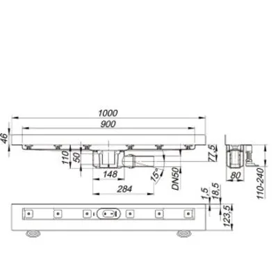 Produktbild von Dallmer Duschrinne CeraLine W 900mm, DN50