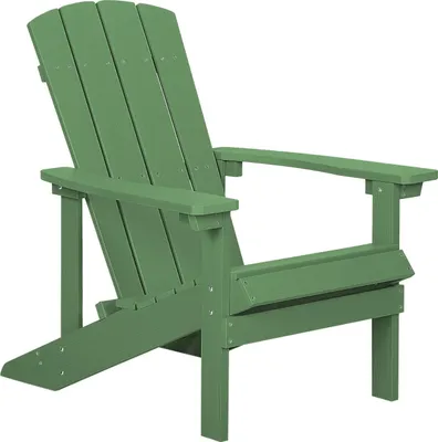 Produktbild von BELIANI Gartenstuhl Grün Kunstholz breite Armlehnen Muskoka Adirondack Stil Terrasse Outdoor