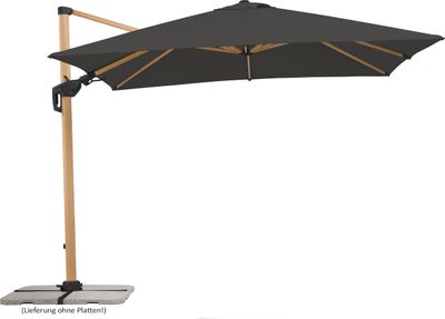 Schneider Ampelschirm RHODOS TWIST WOODY ca. 300 x 300 cm, anthrazit
