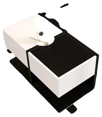 Produktbild von Couchtisch, modernes Design, großzügiger Stauraum, Schwarz Weiß