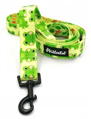 Produktbild von Psiakrew Grüne Frösche Leine 160 cm Hundegurtband