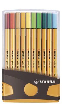 Obrázek produktu pro Fineliner - STABILO point 88 ColorParade - sada 20 stolů v antracitové/oranžové barvě - s 20 různými barvami