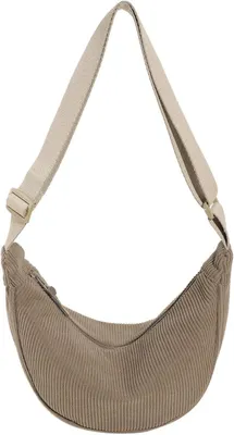 Image de Petit sac à bandoulière en velours côtelé pour femmes Crossbody Bag A-khaki