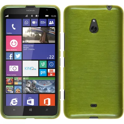 Produktbild von PhoneNatic Case kompatibel mit  Nokia Lumia 1320 - pastellgrün Silikon Hülle brushed + 2 Schutzfolien