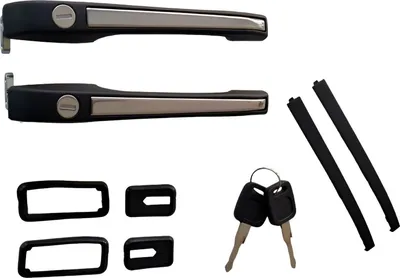 Obrázek produktu pro Vnější klika předních dveří LEVÁ + PRAVÁ s chromovanou vložkou pro Audi 100 C3 82-90 /