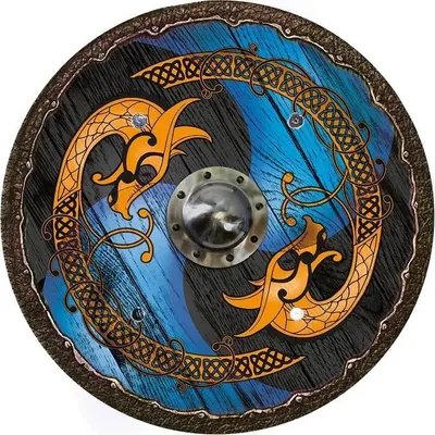 Produktbild von Wikingerschild Drache blau-schwarz