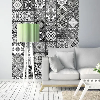 Produktbild von PURO TAPETE selbstklebend 10m Wandtattoo dekorative Möbelfolie Dekorfolie Fotofolie Panel Wandaufkleber Wandposter Wandsticker - Ornament Fliesen f-B-0009-j-d