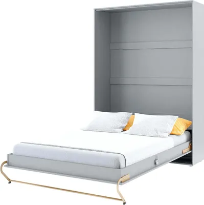 Produktbild von Furniture24 Schrankbett Concept PRO Vertikal, Wandklappbett, Bettschrank, Wandbett, Schrank mit integriertem Klappbett, Funktionsbett 120 x 200 cm, Grau, Vertikal