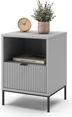 Zdjęcie produktu dla Stolik nocny Vicco Eliza Szary 40 x 55 cm z 1 szufladą, Model 56204