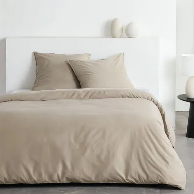 Image de Parure de lit - TODAY - Essential - 2 personnes - 220 x 240 cm - Effet lavé beige