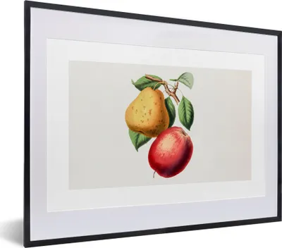 Produktbild von MuchoWow® Gerahmtes Poster Birne - Apfel - Obst 40x30 cm - Poster mit Schwarzem Bilderrahmen Wandposter Rahmen Foto Bilder - Bilderrahmen - Poster im Rahmen