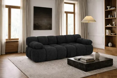 Productafbeelding van Kaiser Möbel: Modulaire tweezitterbank, bekleding: Bouclé-stof Abriamo, kleur: grafiet, model: Selia